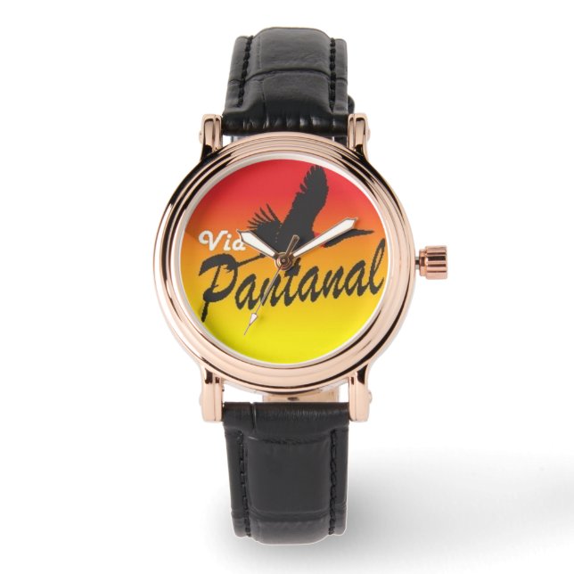 Relógio feminino vintage em ouro rosa com pulseira (Frente)