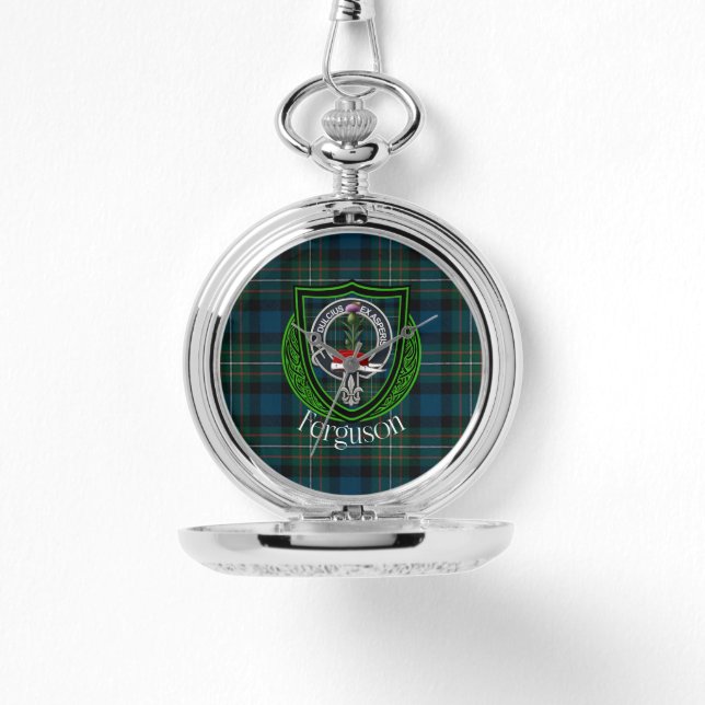 Relógio Ferguson Scottish Clan Tartan & Crest (Frente)