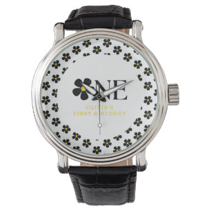 Relógio Festa de primeiro aniversario Floral Maravilhosa