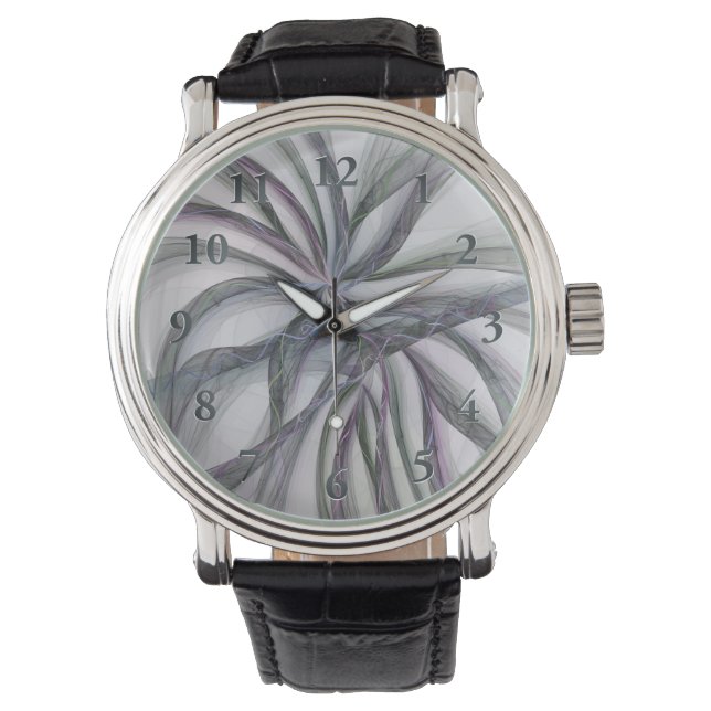 Relógio Filigree aciona Fractal Abstrato Swing Moderno (Frente)