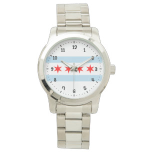 Relógio Flag of Chicago, Illinois Wristwatch