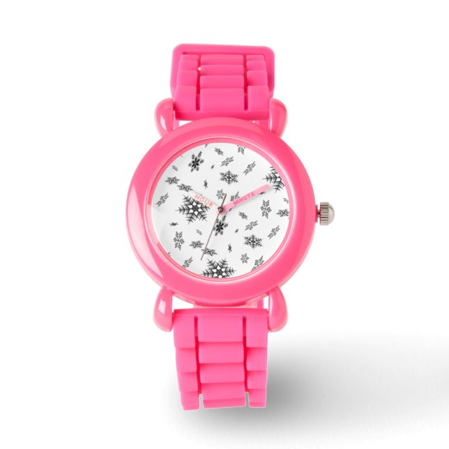 Relógio Flocos de neve natalícia Strap de couro eWatch (Frente)