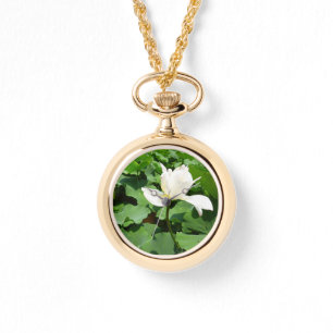 Relógio Flor de Lotus Branco