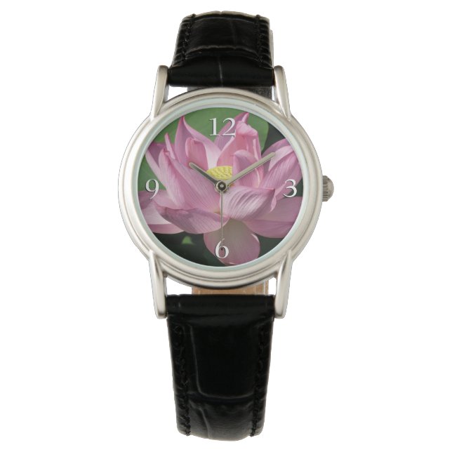 Relógio Flor de Lotus Rosa IV (Frente)