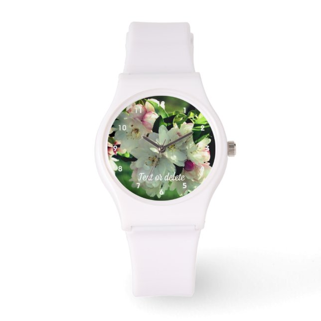 Relógio Flor de primavera Blossomo de maçã 2 Personalizado (Frente)