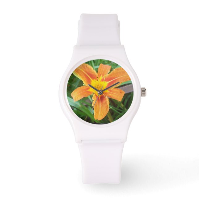 Relógio Flor Laranja (Frente)