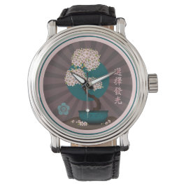 Relógio Floral bonsai "Escolha brilhar" arte asiática