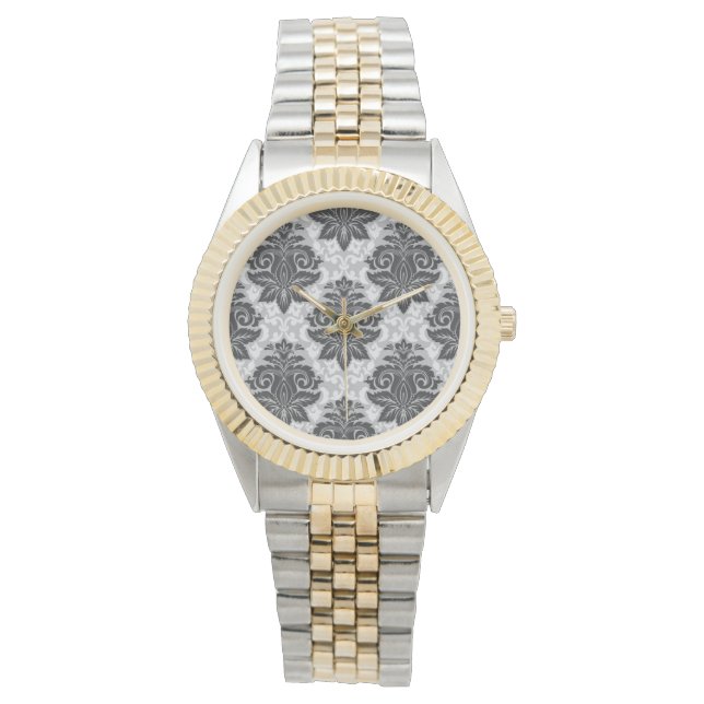 Relógio Floral branco-preto (Frente)