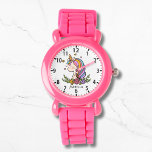 Relógio Floral Cinza-Branco-Brilhante<br><div class="desc">O Relógio de Meninas Cinzentas Cinzentas Florais Personalizadas de Nome Rapariga Rosa Unicorn apresenta um unicórnio fofo com estrelas, corações e flores. Personalizado com seu nome. Presentes perfeitos para as raparigas no aniversário, Natal, feriados e muito mais. Elaborado por ©Evco Studio www.zazzle.com/store/evcostudio</div>