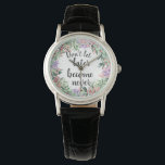 Relógio Floral de Aquarela de Cotação Motivada bonito<br><div class="desc">Bonito e feminino relógio com aquarela floral treme com a citação motivacional "Não deixe que mais tarde se torne nunca"</div>