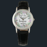Relógio Floral de Aquarela de Cotação Motivada bonito<br><div class="desc">Bonito e feminino relógio com aquarela floral treme com a citação motivacional "Não deixe que mais tarde se torne nunca"</div>