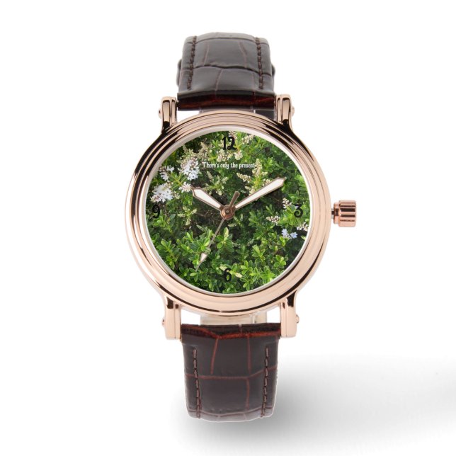 Relógio Floral Faced Watch "Só há o presente" (Frente)