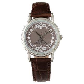 Relógio Floral Minimal Watch | Elegant Neutral Wrist Watch