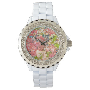 Relógio Floral White Watch w/ Beaufect