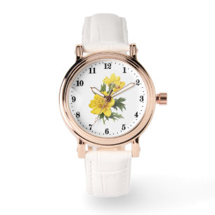 Relógio Flores amarelas bonitas e vintagantes