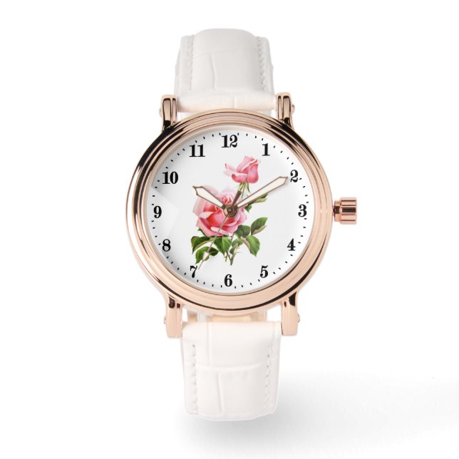 Relógio Flores bonitas e vintage, senhoras (Frente)