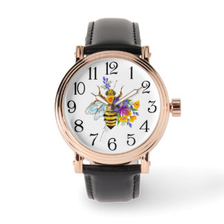 Relógio Flower bee with wild plants