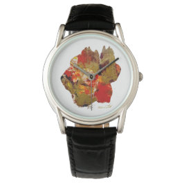 Relógio Flower collagraph art watch