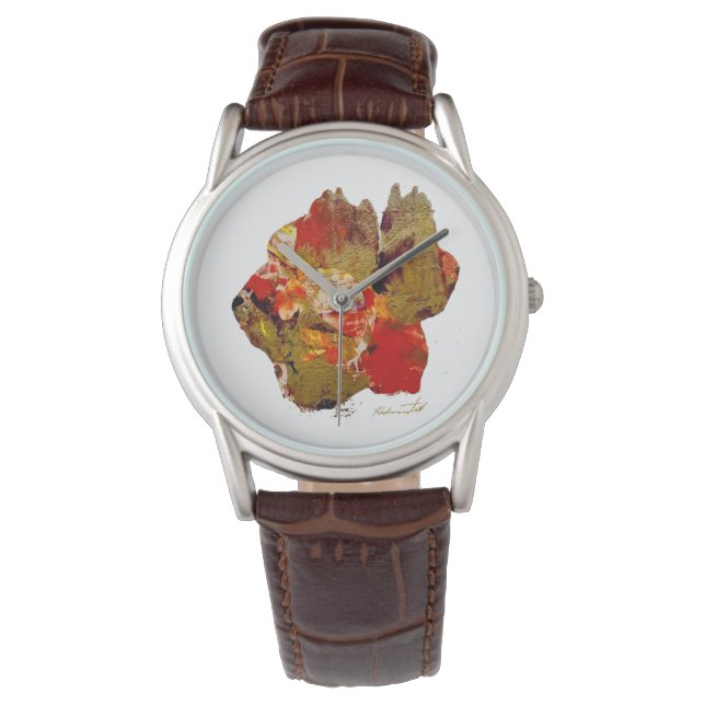 Relógio Flower collagraph art watch (Frente)