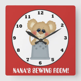 Relógio fofo do rato da sala de costura da Nana
