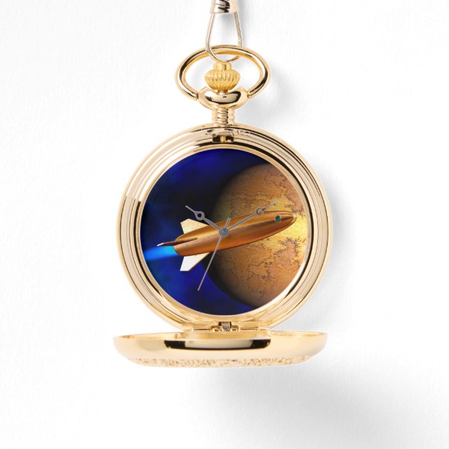 Relógio foguete vintage (Frente)