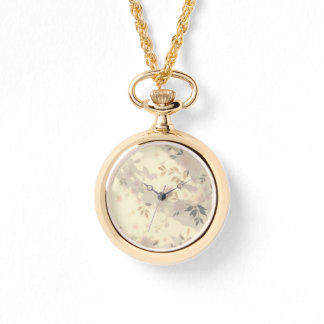 Relógio Folhas, Sombras e Pequenas Flores