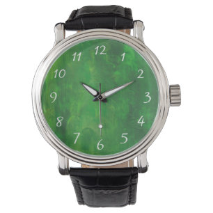 Relógio Formas Aleatórias - Abstrato Verde