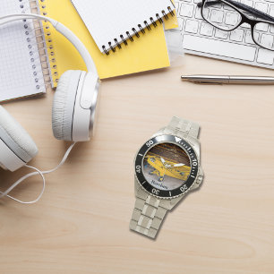 Relógio Foto da aeronave legal, Piper Cub J3, Personalizad