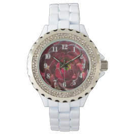 Relógio Foto da Fábrica Costeira Red Burgundy Suculente