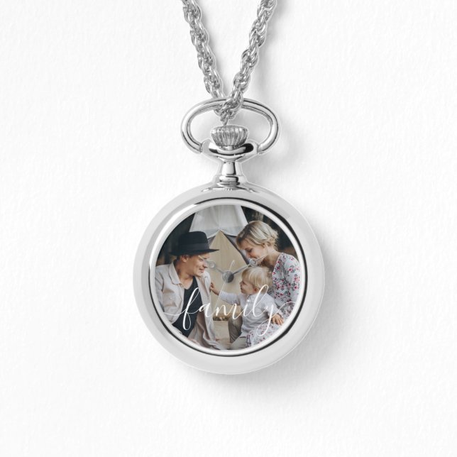 Relógio Foto da família personalizada (Frente)