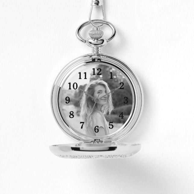Relógio Foto da filha branca e preta para a mãe (Frente)