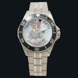 Relógio Foto do 25º aniversário<br><div class="desc">Fotografia personalizada para o seu vigésimo quinto aniversário de casamento (ou personalize o que quiser!). O modelo está configurado para que você adicione sua própria foto e você também pode editar todo o texto se desejar. O texto fica em uma camada de borda semitransparente acima da sua foto. A amostra...</div>