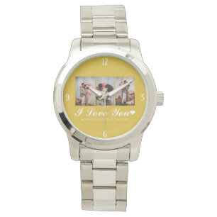 Relógio Foto do casal de dia de os namorados Elegante Simp