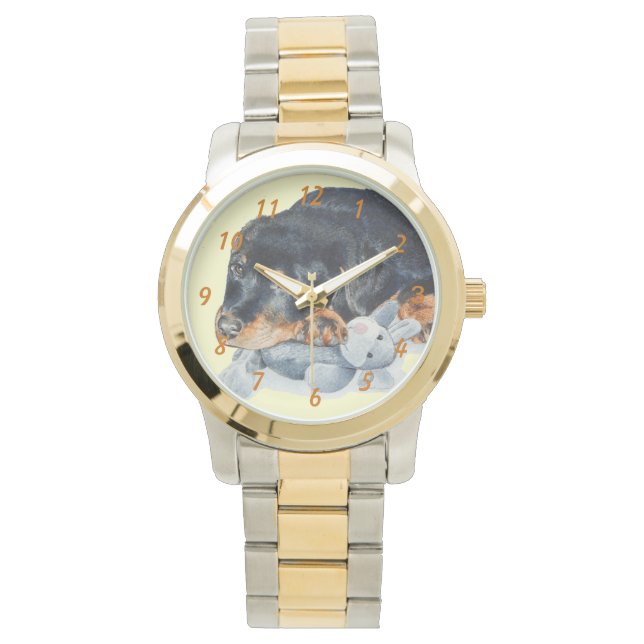 Relógio foto muito bonita do roedor de cachorrinhos (Frente)