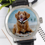 Relógio Foto personalizada de melhor Pai do mundo<br><div class="desc">O melhor Pai do mundo diz o cão. Surpreenda seu pai de cachorro no seu aniversário, Dia de os pais ou Natal com um relógio personalizado de Pet Photo. Ele agora pode carregar seu melhor amigo com ele em qualquer lugar que vá. Deve ter para cada pai de cachorro! COPYRIGHT...</div>