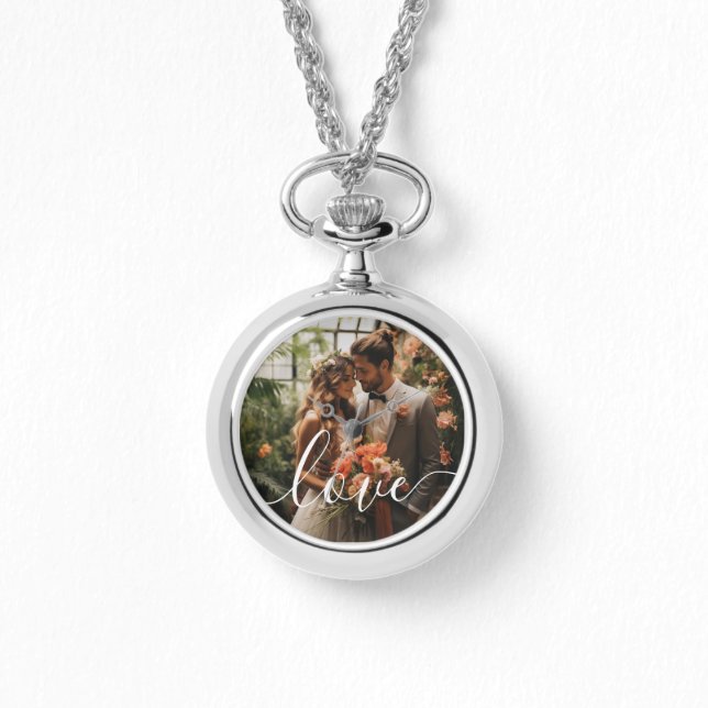 Relógio Foto personalizada do casal 'Love' (Frente)