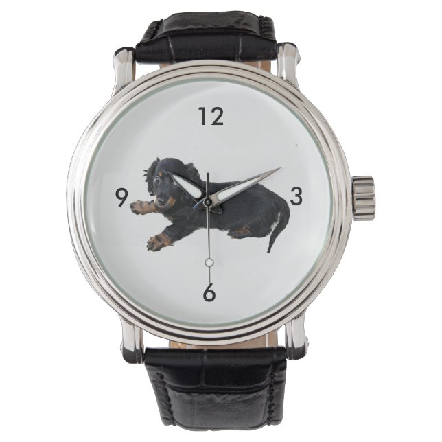 Relógio Fotografia do Spppy do Cocker Black Dachshund (Frente)