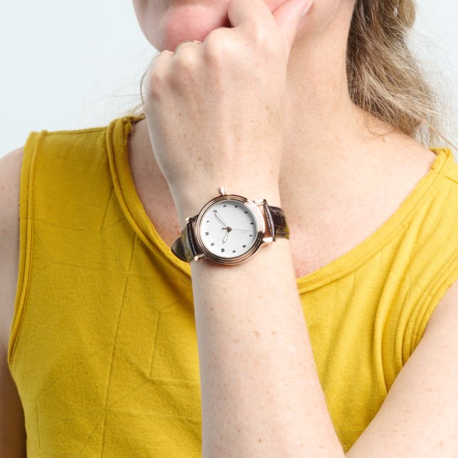 Relógio Fotografia personalizada: Rosa, Dourada Vintage Br (Pulso)