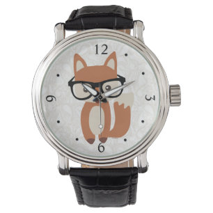 Relógio Fox w/Glasses do bebê do hipster