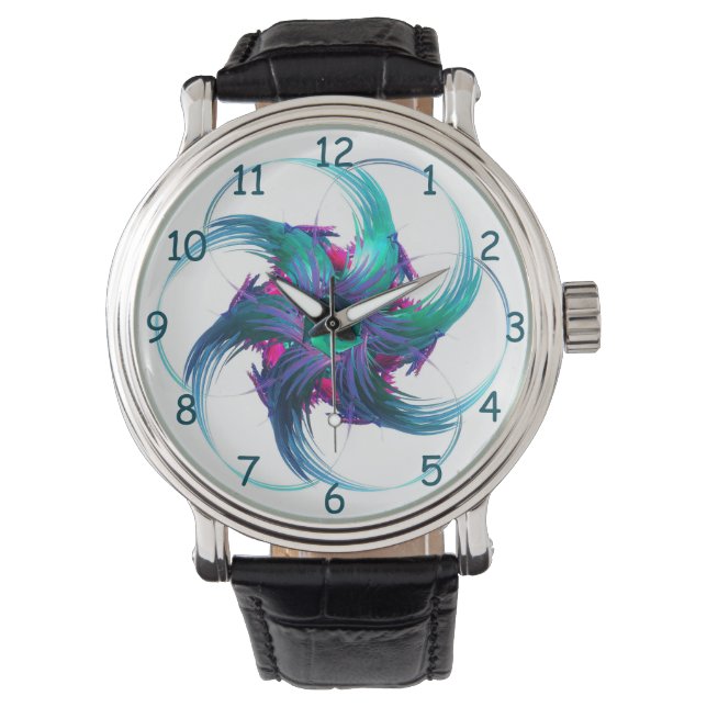 Relógio Fractal Fantasy Swirls Watch (Frente)