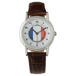 Relógio França feminina F Clássica Leather Strap Watch