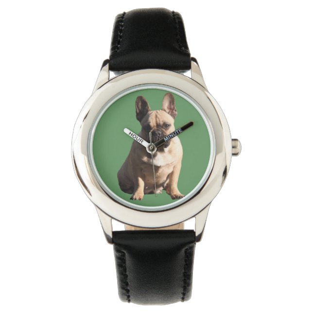 Relógio Französische Bulldoggen Armbanduhr für Kinder (Frente)