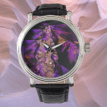 Relógio Fratural moderno em preto e roxo<br><div class="desc">Design fractal roxo único - Arte moderna! Fantasia - única - legal! Projetado por Marions Trabalho de arte. Você pode personalizar o design ou transferi-lo para outro produto! Altere o tamanho, adicione texto e muito mais!</div>