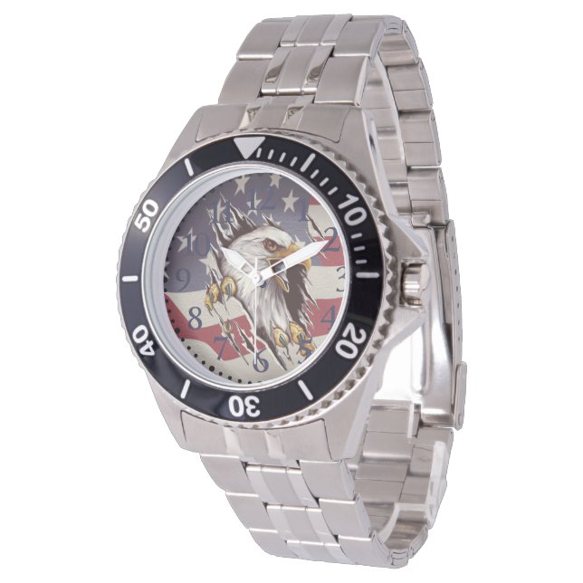 Relógio Freedom Bald Eagle American Flag Watch (Angular)