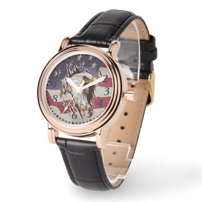 Relógio Freedom Bald Eagle American Flag Watch (Ângulo)