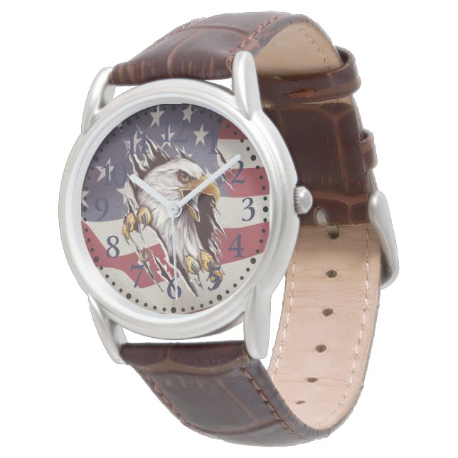 Relógio Freedom Bald Eagle American Flag Watch (Angular)