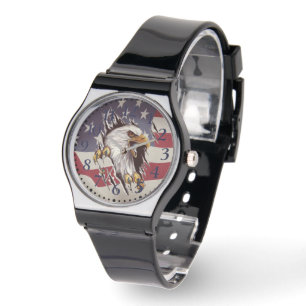 Relógio Freedom Bald Eagle American Flag Watch