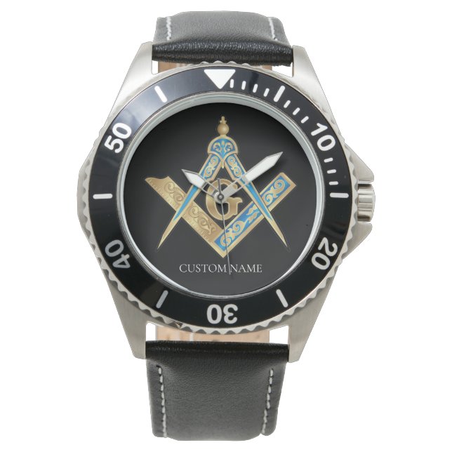 Relógio Freemason Personalizado Oferece Compass Masônico D (Frente)