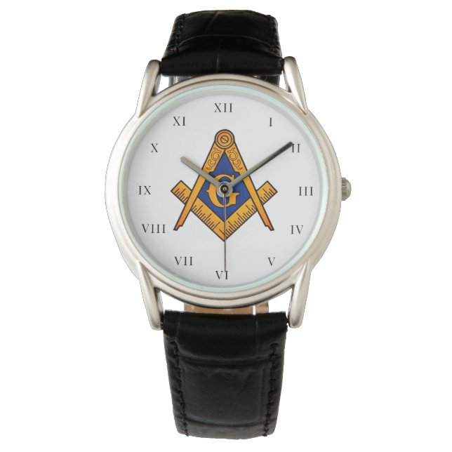 Relógio Freemason Square e Compass Charity Masonic Dourado (Frente)