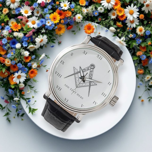 Relógio Freemason Square e Compass Charity Masonic Watch (Criador carregado)